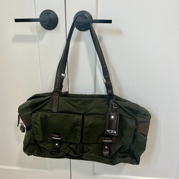 Tumi Handbags - Tumi Green Nylon Tote Bag